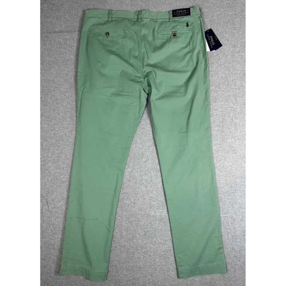 Polo Ralph Lauren Chino Pants‎ Mens 38x34 Green Stretch Slim Fit Twill NWT NEW